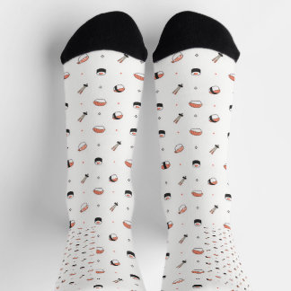 Minimalist Kawaii Sushi Pattern Cute Japanese Food Socken