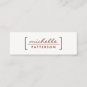 Minimalist / Klammer verziert (Tiefrot) Mini Visitenkarte