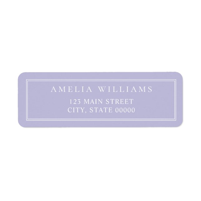 Minimalist Lavender Two Border Return Address (Vorne)