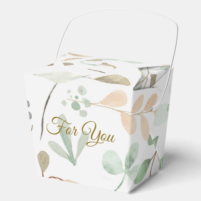 Minimalist Leaves Pattern Favor Box Geschenkschachtel (Vorderseite)