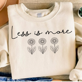 Minimalist Less is More Florale Linienkunst T-Shir Tri-Blend Shirt