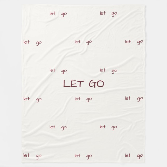 Minimalist "Let Go" Affirmation Pattern Fleecedecke (Vorderseite)