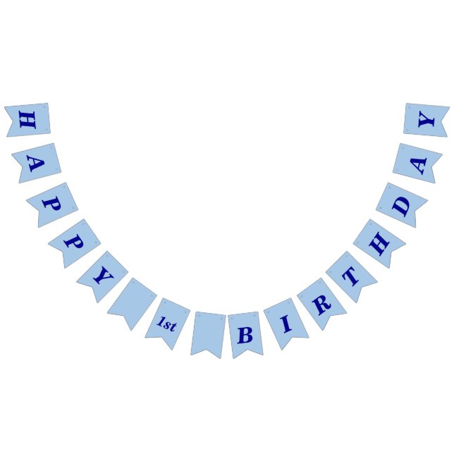 Minimalist Light Blue Kids Birthday Bunting Banner (Alle)