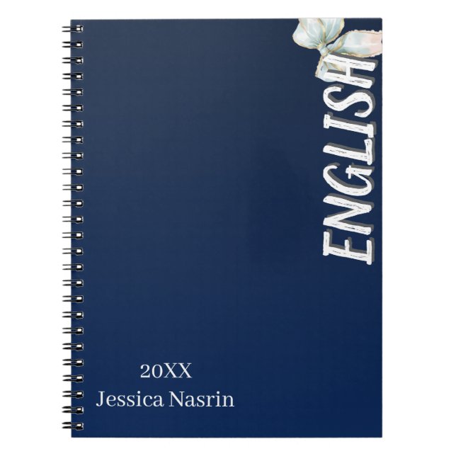 Minimalist Lilac Vertical Text School Subject Notizblock (Vorderseite)