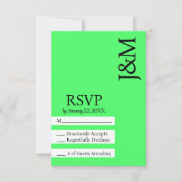 Minimalist Lime Green RSVP card Karte