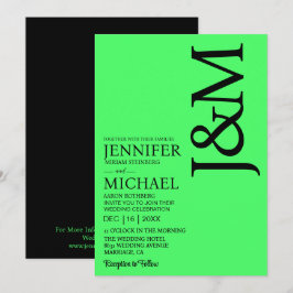 Minimalist Lime Green Summer Wedding Einladung