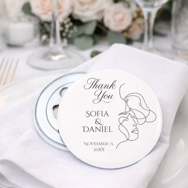 Minimalist Line Art Couple illustration  Wedding  Flaschenöffner (Von Creator hochgeladen)