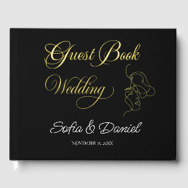 Minimalist Line Art Couple illustration  Wedding  Gästebuch