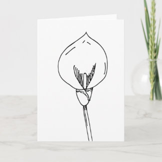 Minimalist Line Art Floral Blank Karte