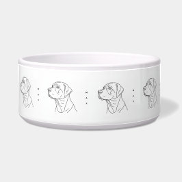 Minimalist Line Art Labrador Retriever Ceramic Napf