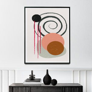 Minimalist Line Art Print, Mid Century Art  Poster