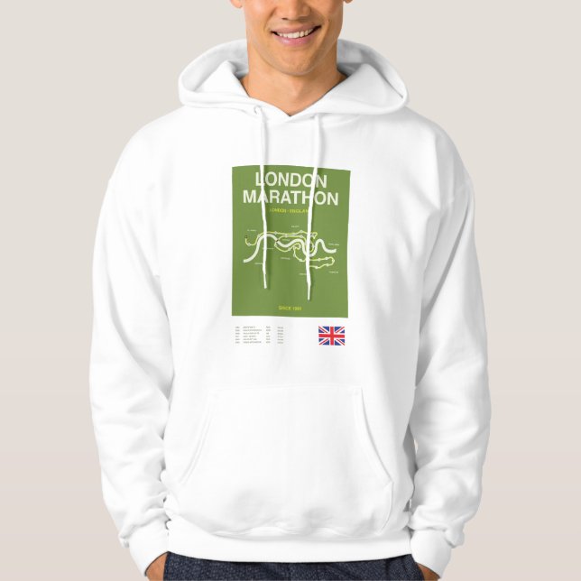 Minimalist London Marathon Line Print Hoodies (Vorderseite)