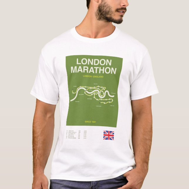 Minimalist London Marathon Line Print Tee (Vorderseite)