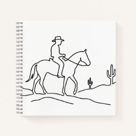Minimalist Lone Rider Continuous Line Art Design Notizbuch