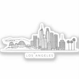 Minimalist Los Angeles Skyline Illustration Aufkleber
