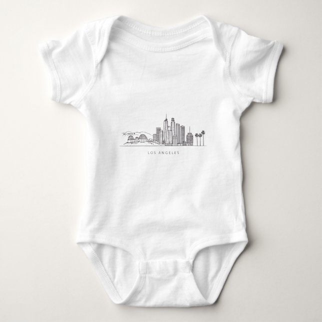 Minimalist Los Angeles Skyline Illustration Baby Strampler (Vorderseite)