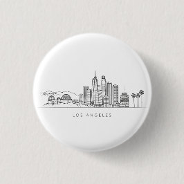 Minimalist Los Angeles Skyline Illustration Button