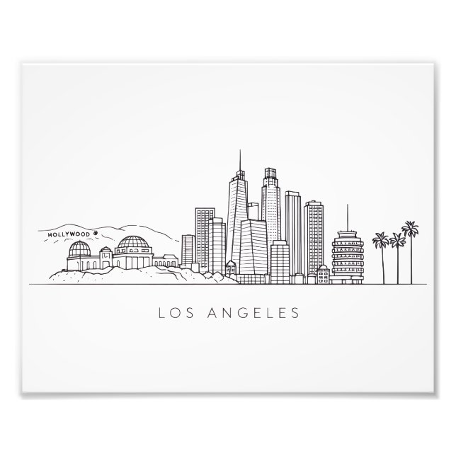 Minimalist Los Angeles Skyline Illustration Fotodruck (Vorne)