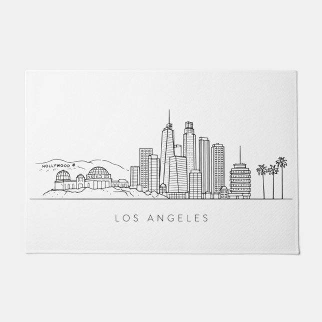 Minimalist Los Angeles Skyline Illustration Fußmatte (Vorderseite)