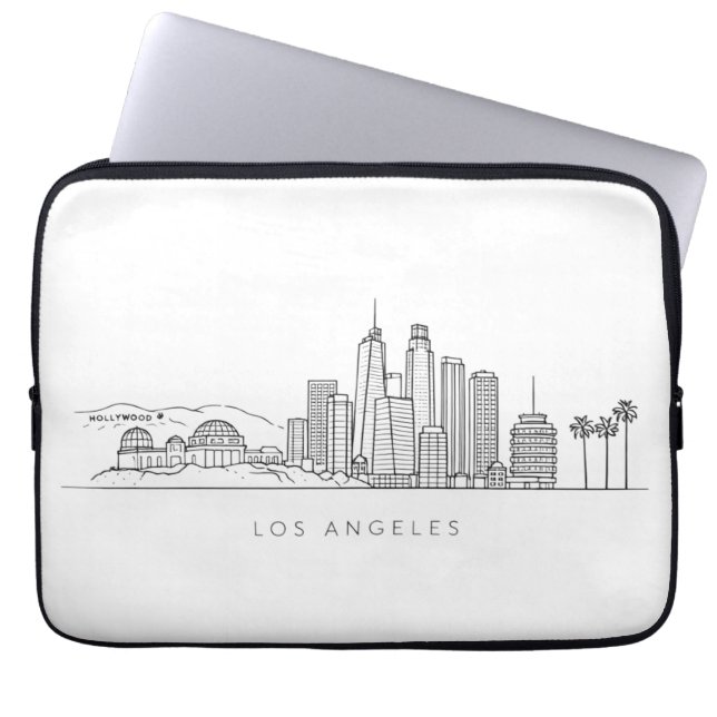 Minimalist Los Angeles Skyline Illustration Laptopschutzhülle (Vorderseite)