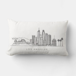 Minimalist Los Angeles Skyline Illustration Lendenkissen