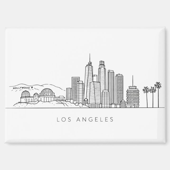 Minimalist Los Angeles Skyline Illustration Magnet (Vorderseite)
