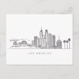 Minimalist Los Angeles Skyline Illustration Postkarte