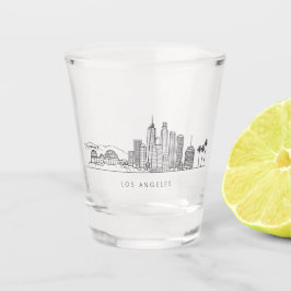 Minimalist Los Angeles Skyline Illustration Schnapsglas