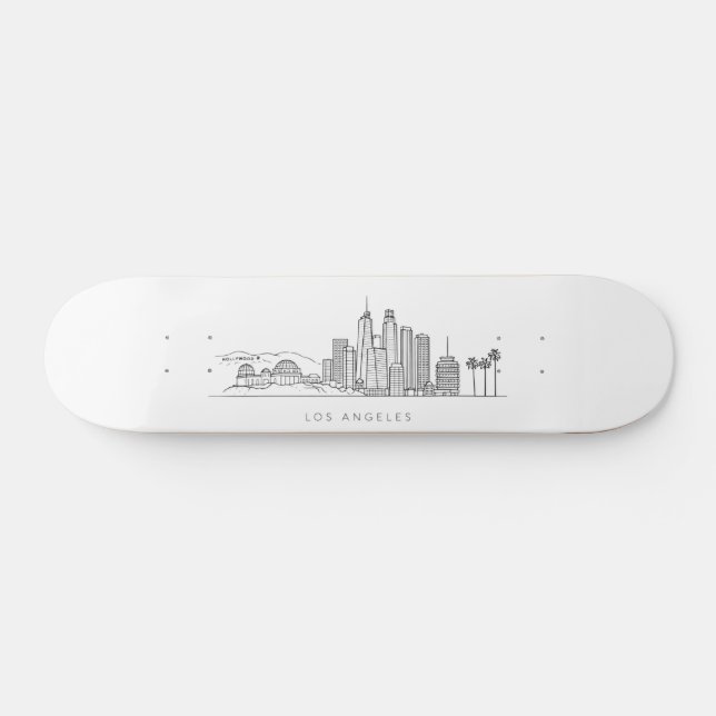 Minimalist Los Angeles Skyline Illustration Skateboard (Horizontal)