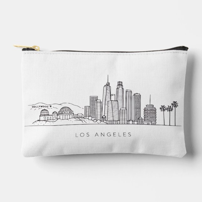Minimalist Los Angeles Skyline Illustration Zubehörtasche (Vorderseite)
