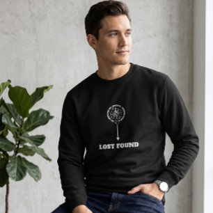 Minimalist Lost Found Schwarzer Crewneck-Pullover Sweatshirt