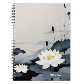 Minimalist Lotus Flower Notebook Journal Notizblock