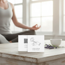 Minimalist Lotus Hand Meditation Instructor QR Quadratische Visitenkarte