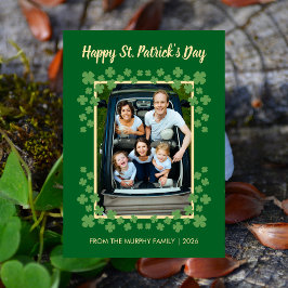 Minimalist lucky shamrock st. Patrick's Day Photo Feiertagskarte