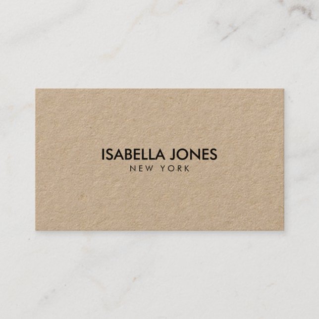 Minimalist Luxury Kraft Business Card Visitenkarte (Vorderseite)