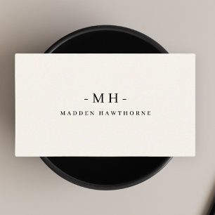 Minimalist Luxus Professionell Elfenbein Monogramm Visitenkarte