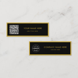 Minimalist M Gold Schwarz Schrift QR Weiß Telefonnummerkarte