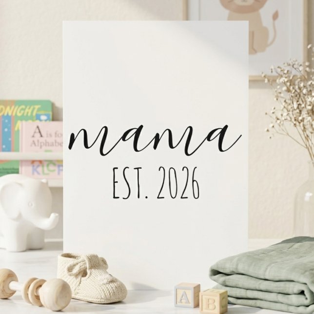 Minimalist Mama Jahres-Script-Karte Karte (Von Creator hochgeladen)
