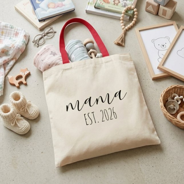 Minimalist Mama Jahresabschluss-Skript-Erklärung Tragetasche (Von Creator hochgeladen)