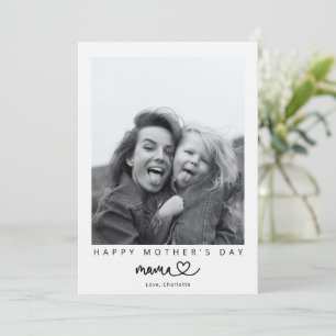 Minimalist Mama Kalligrafie Glückliches Mutter Fot Karte