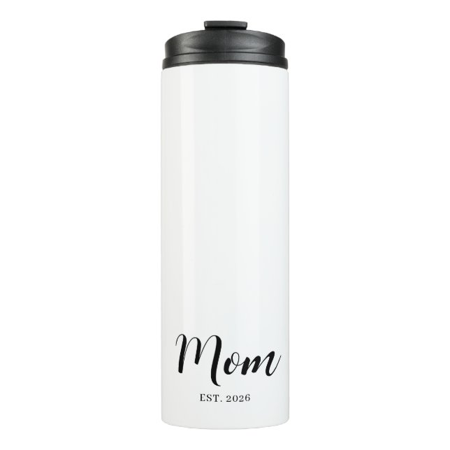 Minimalist Mama Meilenstein Fettschrift-Design Thermosbecher (Vorderseite)
