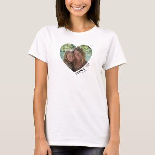 Minimalist Mama Swash Herz-Schriftzug Foto T-Shirt