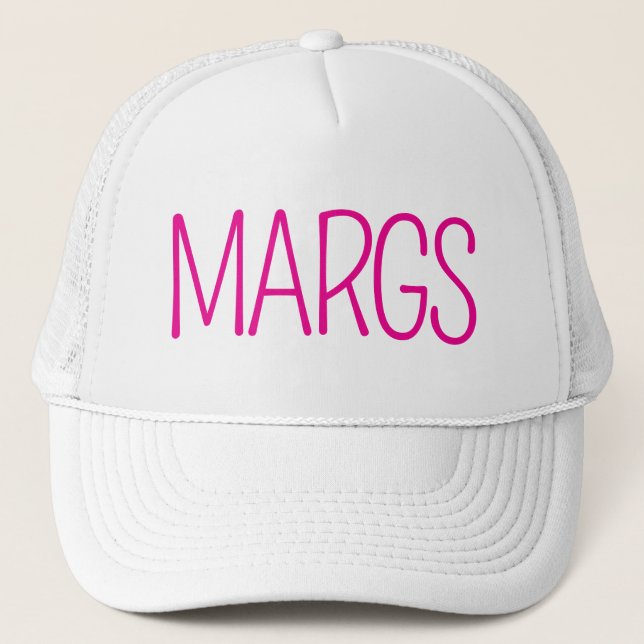 Minimalist "MARGS" Bachelorette Party Hat Truckerkappe (Vorderseite)