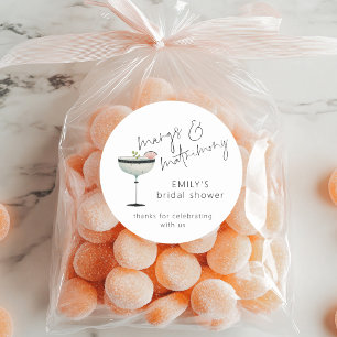 Minimalist Margs Hochzeits-Dankeschön-Brautparty Runder Aufkleber