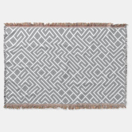Minimalist Maze Fill Grey Pattern Decke