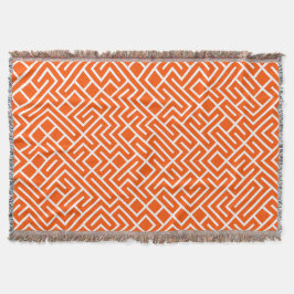 Minimalist Maze Fill Orange Pattern Decke