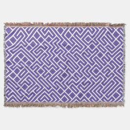 Minimalist Maze Fill Purple Pattern Decke