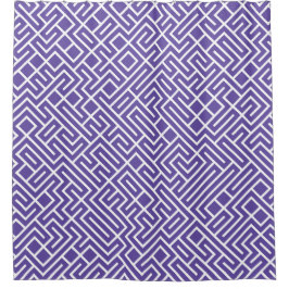Minimalist Maze Fill Purple Pattern Duschvorhang