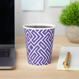 Minimalist Maze Fill Purple Pattern Pappbecher