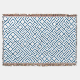 Minimalist Maze Lines Blue Pattern Decke